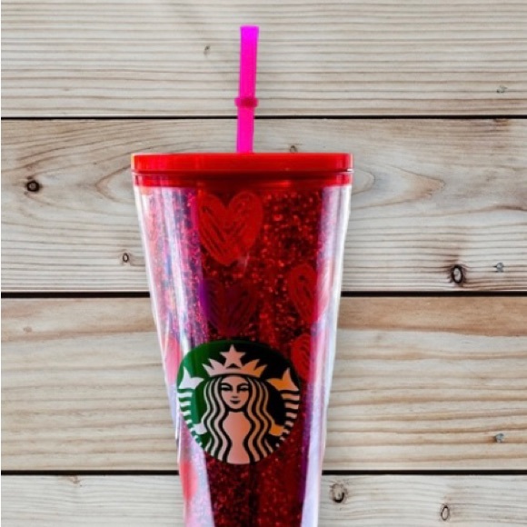 Starbucks Valentines Day Red Glitter Heart Cup Tumbler 24oz New 2022 Target Only - Picture 4 of 8